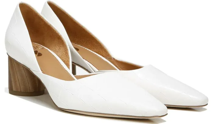 Heels Women Franco Sarto Sarto Rita Pump White Crocco Leather