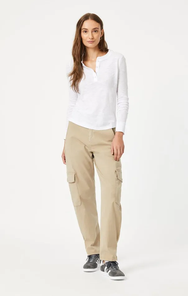 Henley TShirt In White Women Mavi Jeans Tops and TShirts