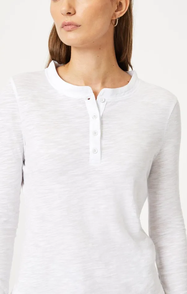 Henley TShirt In White Women Mavi Jeans Tops and TShirts