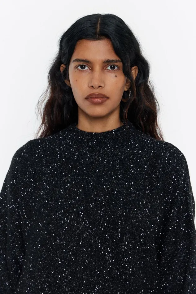 High Collar Black Jumper Black Women Bimba Y Lola Knitwear High Collar Black Jumper Black Women Bimba Y Lola Knitwear