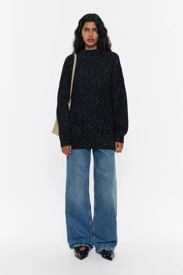 High Collar Black Jumper Black Women Bimba Y Lola Knitwear High Collar Black Jumper Black Women Bimba Y Lola Knitwear