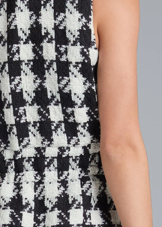HOUNDSTOOTH ALINE DRESS Black and White Women VENUS Short Dresses