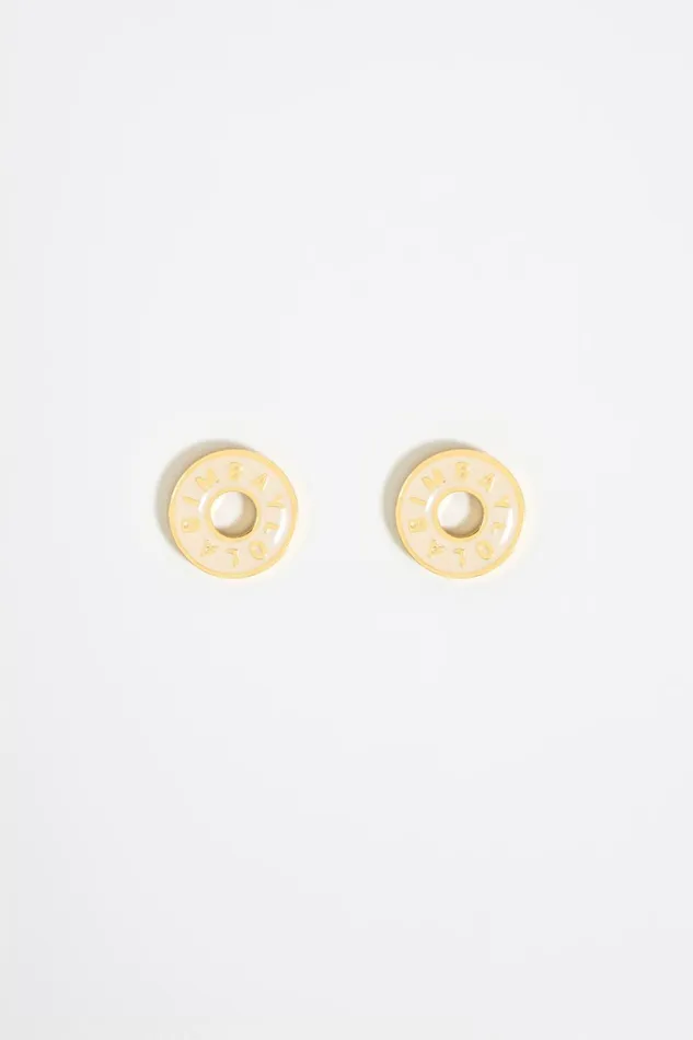 Ivory Logo Gold Earrings Ivory Women Bimba Y Lola Jewelry