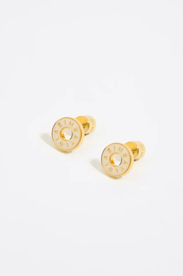 Ivory Logo Gold Earrings Ivory Women Bimba Y Lola Jewelry Ivory Logo Gold Earrings Ivory Women Bimba Y Lola Jewelry