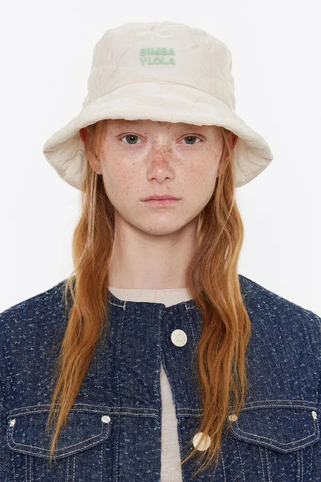 Ivory Nylon Bucket Hat Ivory Women Bimba Y Lola Hats And Caps Ivory Nylon Bucket Hat Ivory Women Bimba Y Lola Hats And Caps