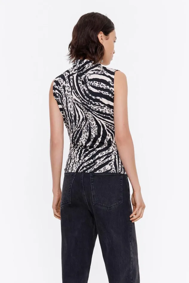 Ivory Zebra Fitted Top Zebra Ivory Women Bimba Y Lola Total Look Ivory Zebra Fitted Top Zebra Ivory Women Bimba Y Lola Total Look