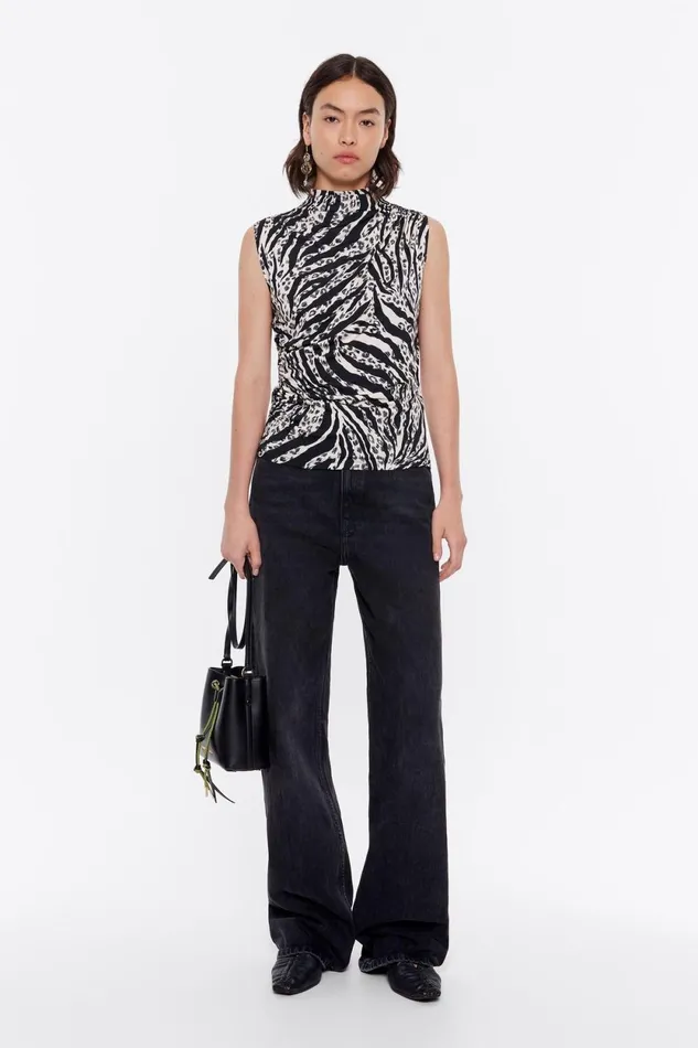 Ivory Zebra Fitted Top Zebra Ivory Women Bimba Y Lola Total Look Ivory Zebra Fitted Top Zebra Ivory Women Bimba Y Lola Total Look