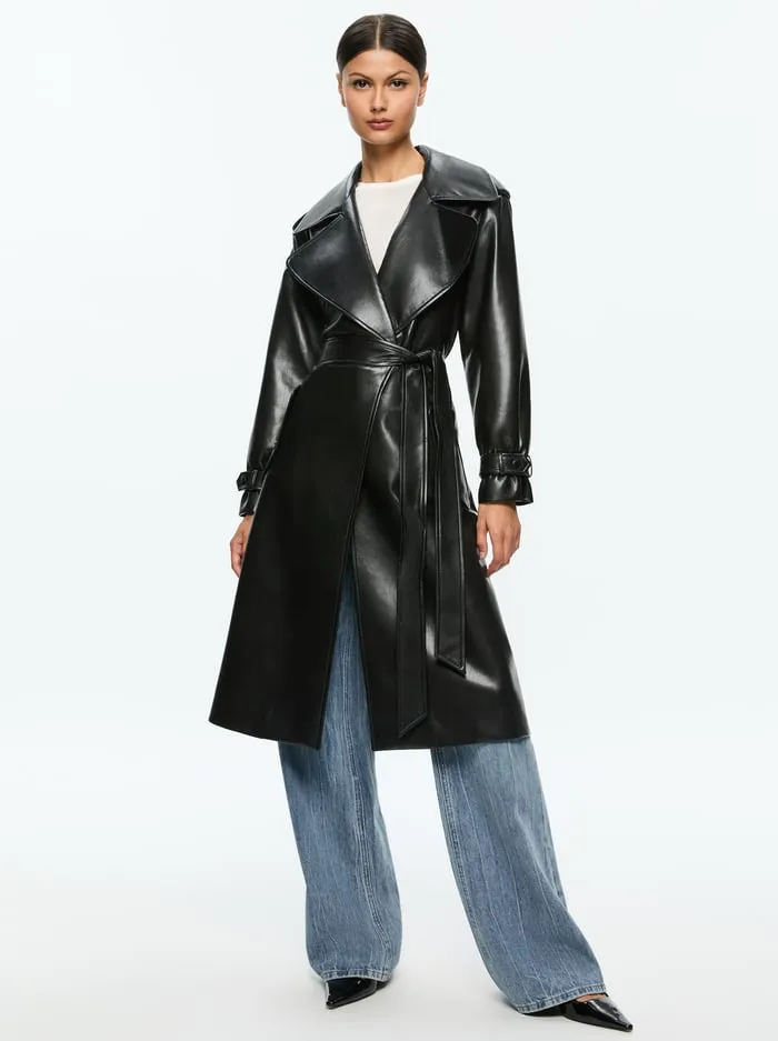 Jackets Coats Women Alice Olivia Nevada Vegan Trench Black
