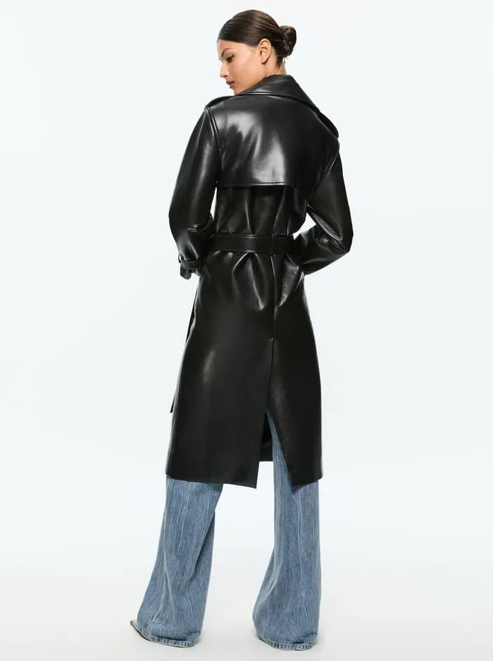Jackets Coats Women Alice Olivia Nevada Vegan Trench Black