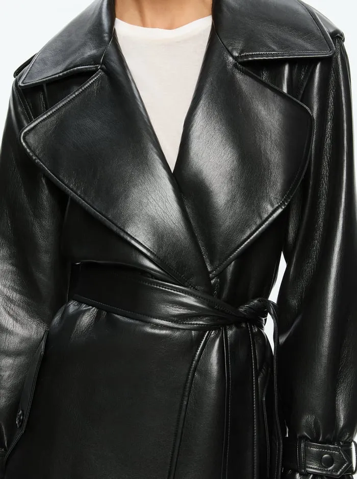 Jackets Coats Women Alice Olivia Nevada Vegan Trench Black