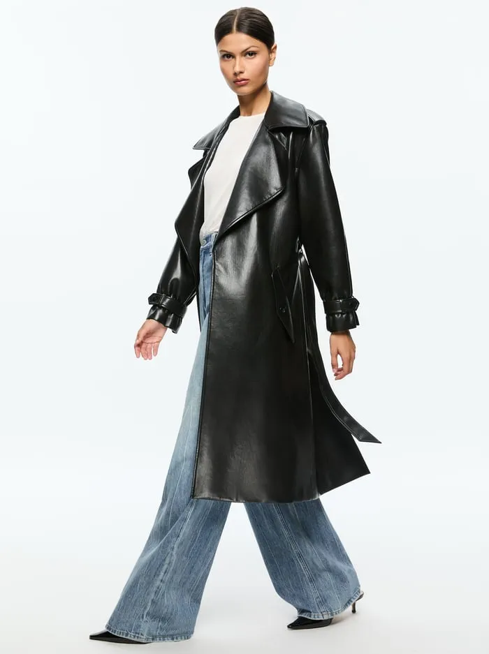 Jackets Coats Women Alice Olivia Nevada Vegan Trench Black