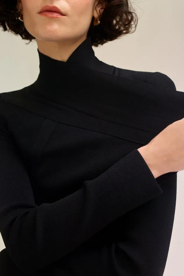 Jackets Women Scanlan Theodore CREPE KNIT DRAPE FRONT JACKET Black Jackets Women Scanlan Theodore CREPE KNIT DRAPE FRONT JACKET Black