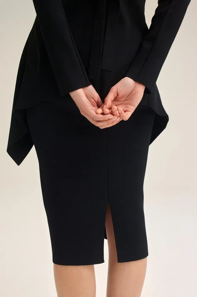 Jackets Women Scanlan Theodore CREPE KNIT DRAPE FRONT JACKET Black Jackets Women Scanlan Theodore CREPE KNIT DRAPE FRONT JACKET Black