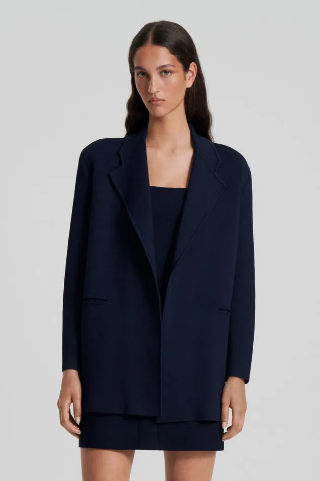 Jackets Women Scanlan Theodore CREPE KNIT LOOSE TAILORED JACKET Navy Jackets Women Scanlan Theodore CREPE KNIT LOOSE TAILORED JACKET Navy