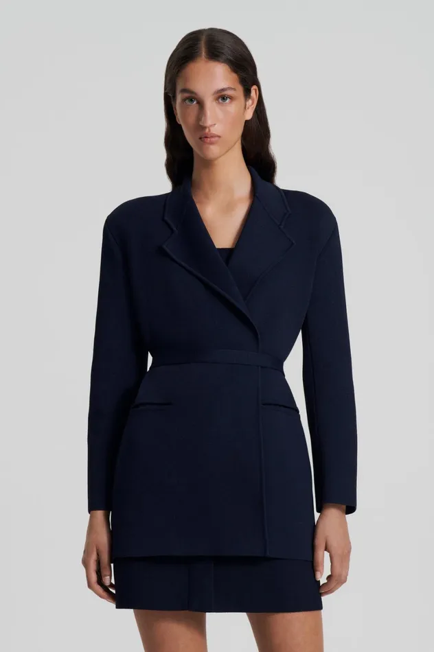 Jackets Women Scanlan Theodore CREPE KNIT LOOSE TAILORED JACKET Navy Jackets Women Scanlan Theodore CREPE KNIT LOOSE TAILORED JACKET Navy