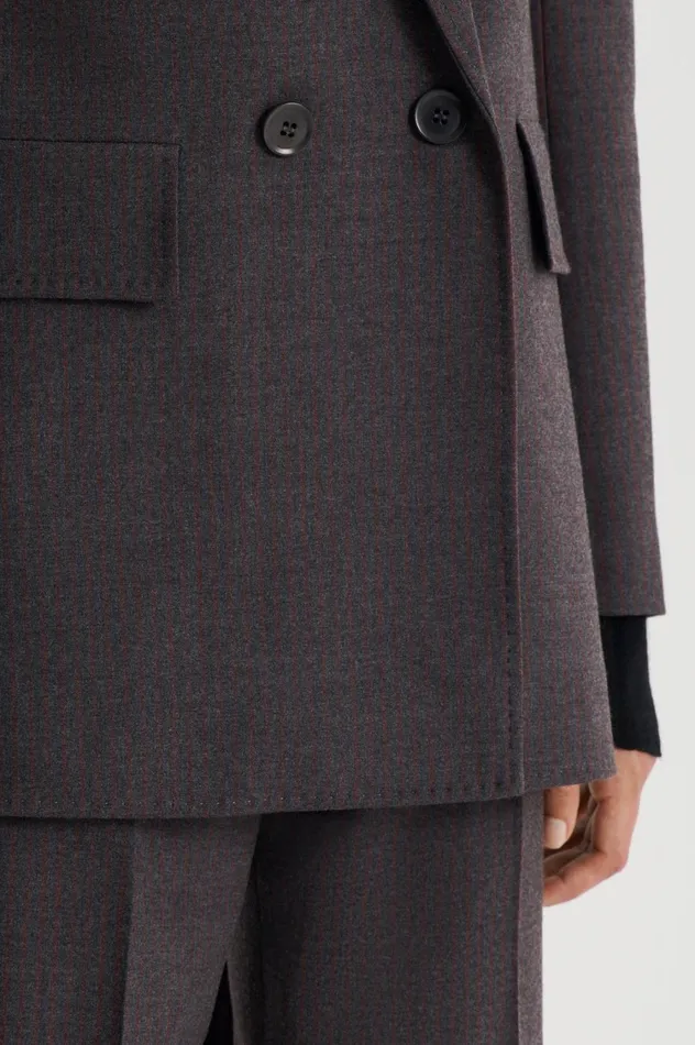 Jackets Women Scanlan Theodore STRIPE TAILORED JACKET Grey Jackets Women Scanlan Theodore STRIPE TAILORED JACKET Grey