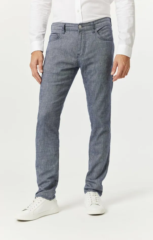 Jake Slim Leg In Indigo Linen Men Mavi Jeans Pants Jake Slim Leg In Indigo Linen Men Mavi Jeans Pants