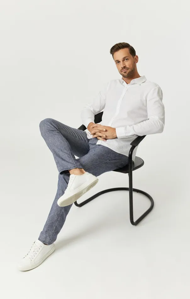 Jake Slim Leg In Indigo Linen Men Mavi Jeans Pants Jake Slim Leg In Indigo Linen Men Mavi Jeans Pants