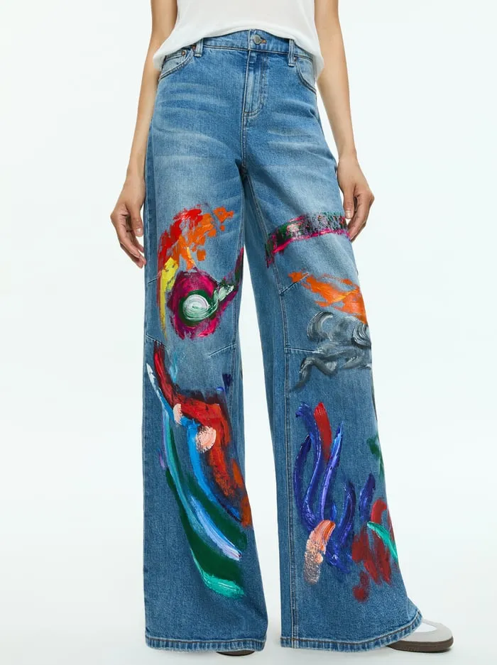 Jeans Women Alice Olivia Tucker Painted Jean Avery Bluemulti