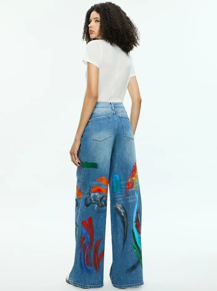 Jeans Women Alice Olivia Tucker Painted Jean Avery Bluemulti