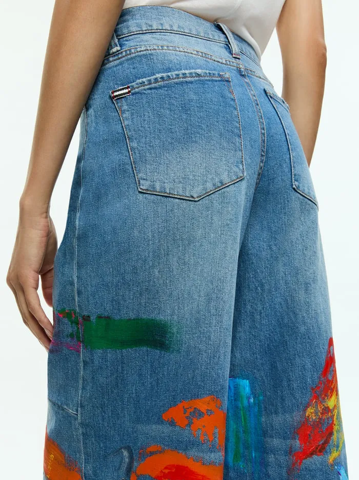 Jeans Women Alice Olivia Tucker Painted Jean Avery Bluemulti