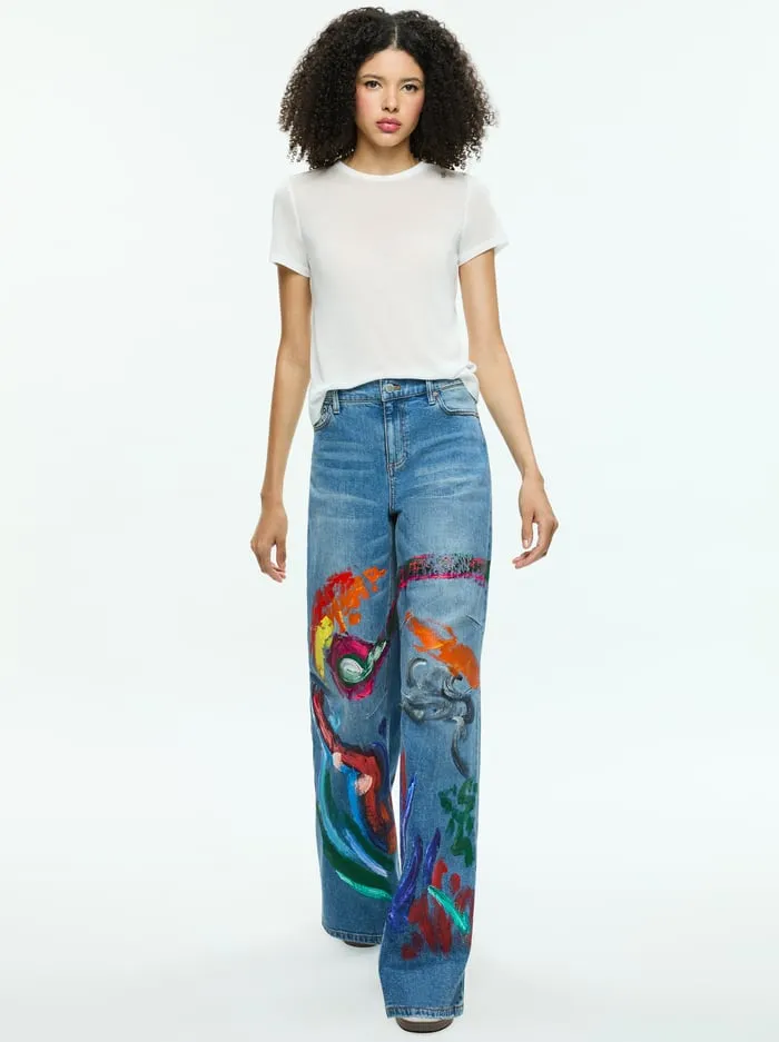 Jeans Women Alice Olivia Tucker Painted Jean Avery Bluemulti