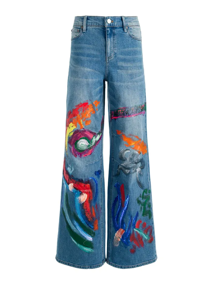 Jeans Women Alice Olivia Tucker Painted Jean Avery Bluemulti