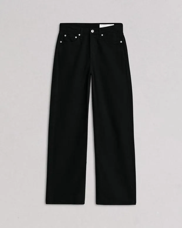 Jeans Women Rag and Bone Featherweight Logan WideLeg Jean Featherweight Denim Black