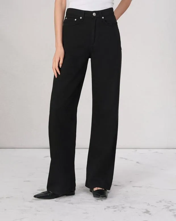Jeans Women Rag and Bone Featherweight Logan WideLeg Jean Featherweight Denim Black