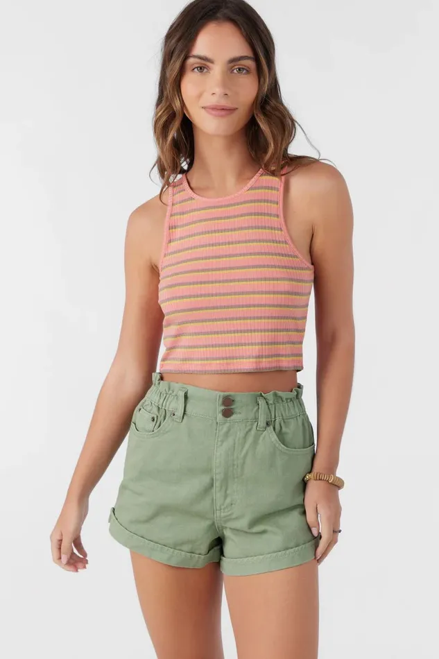 JESSE DAYBREAK STRIPE KNIT TOP Burnt Coral Women O039NEILL Collections