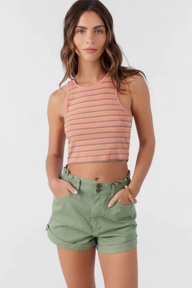 JESSE DAYBREAK STRIPE KNIT TOP Burnt Coral Women O039NEILL Collections