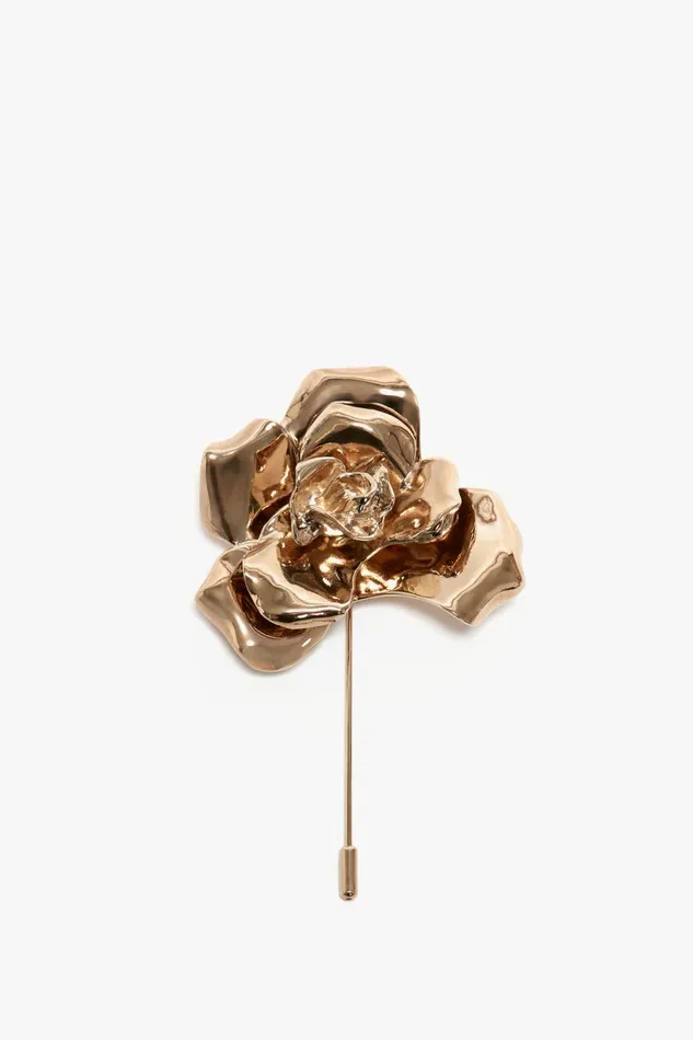 Jewellery Women Victoria Beckham Exclusive Flower Brooch In Gold
