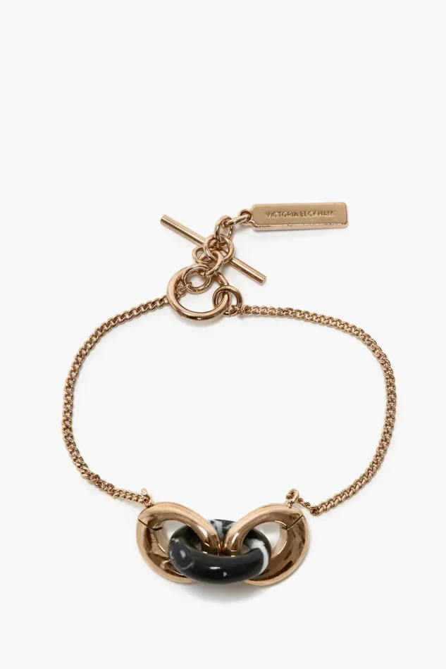 Jewellery Women Victoria Beckham Exclusive Resin Charm Bracelet In Light GoldBlack