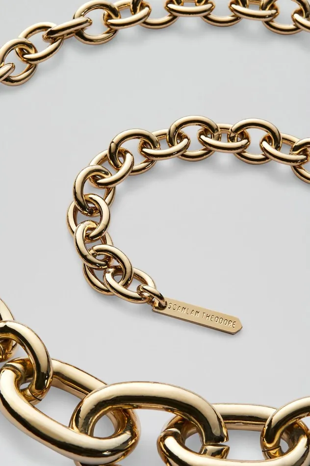 Jewelry Women Scanlan Theodore OVAL LINK CHAIN CHOKER Lightgold