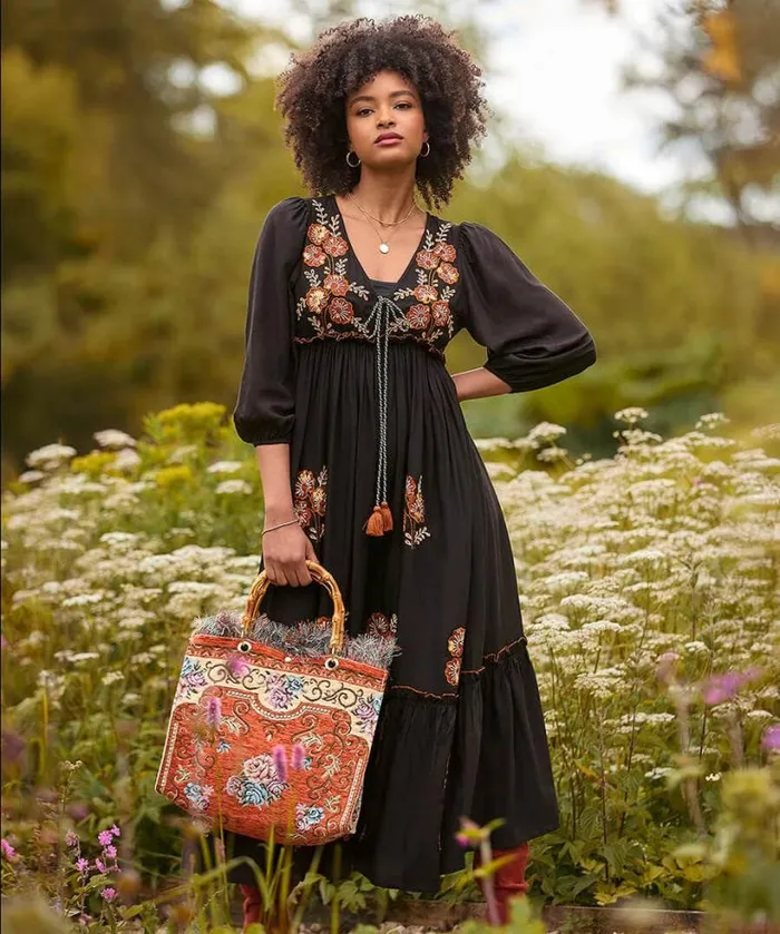 Joe Browns Accessories and Jewellery Women Fascinating Bamboo Carpet Bag Orange