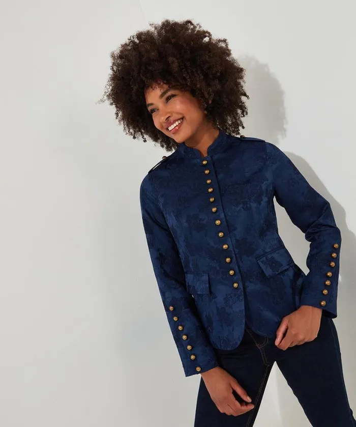 Joe Browns Blazers Women Must Have Military Jacquard Jacket Blue