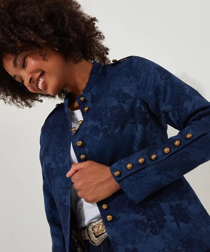 Joe Browns Blazers Women Must Have Military Jacquard Jacket Blue