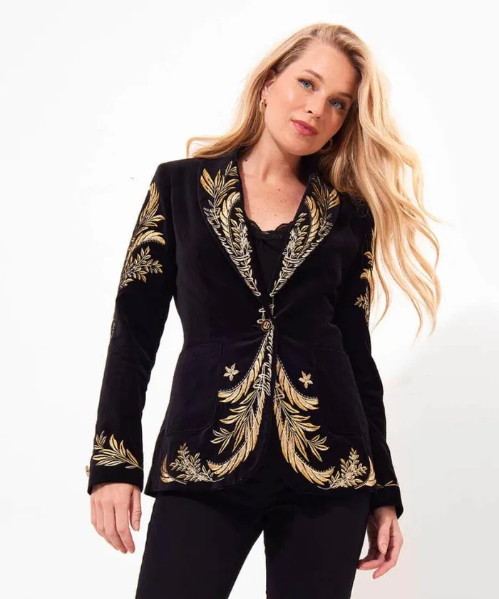Joe Browns Boutique Collection Women Decadent Drama Embroidered Boutique Jacket Black