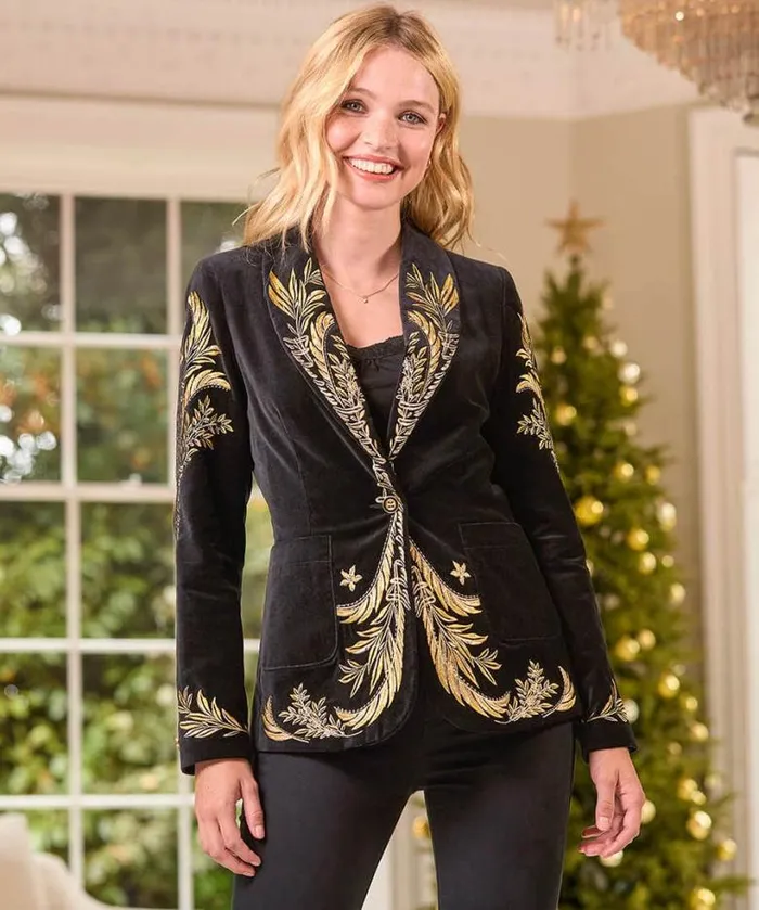Joe Browns Boutique Collection Women Decadent Drama Embroidered Boutique Jacket Black Joe Browns Boutique Collection Women Decadent Drama Embroidered Boutique Jacket Black