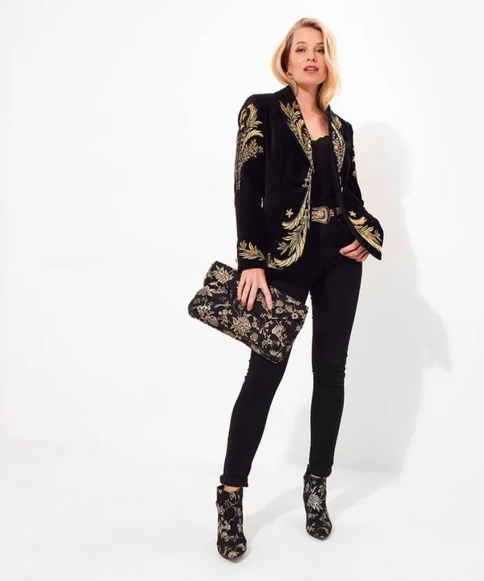 Joe Browns Boutique Collection Women Decadent Drama Embroidered Boutique Jacket Black Joe Browns Boutique Collection Women Decadent Drama Embroidered Boutique Jacket Black