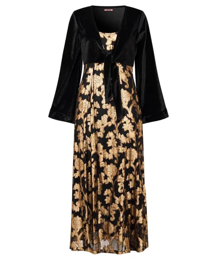 Joe Browns Dresses Women Belle Jacquard And Velvet Dress Black Joe Browns Dresses Women Belle Jacquard And Velvet Dress Black