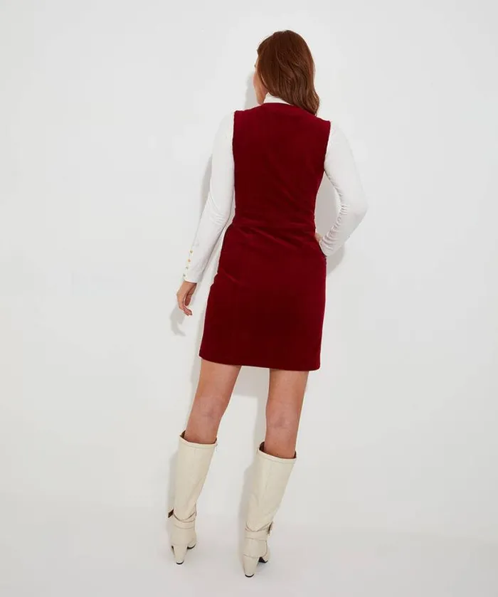 Joe Browns Dresses Women Confident Cord Pinafore Dress Burnt Orange