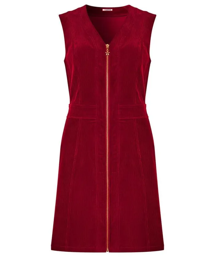Joe Browns Dresses Women Confident Cord Pinafore Dress Burnt Orange