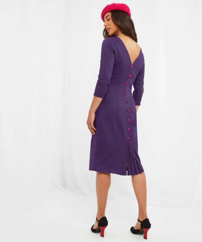 Joe Browns Dresses Women Oh So Vintage Button Back Dress Navy Joe Browns Dresses Women Oh So Vintage Button Back Dress Navy