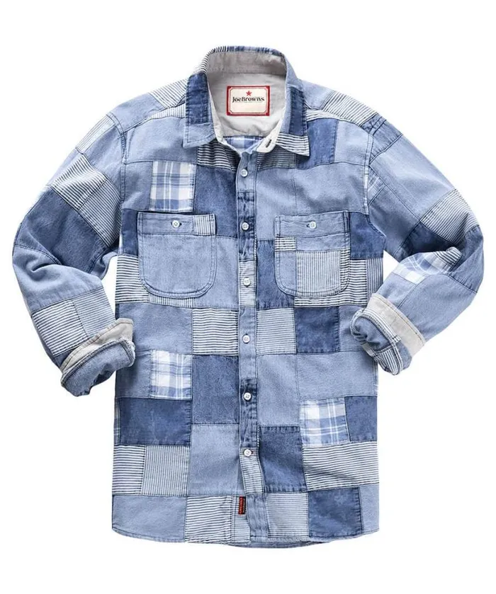 Joe Browns Shirts Men Perfect Patchwork Shirt Blue Joe Browns Shirts Men Perfect Patchwork Shirt Blue