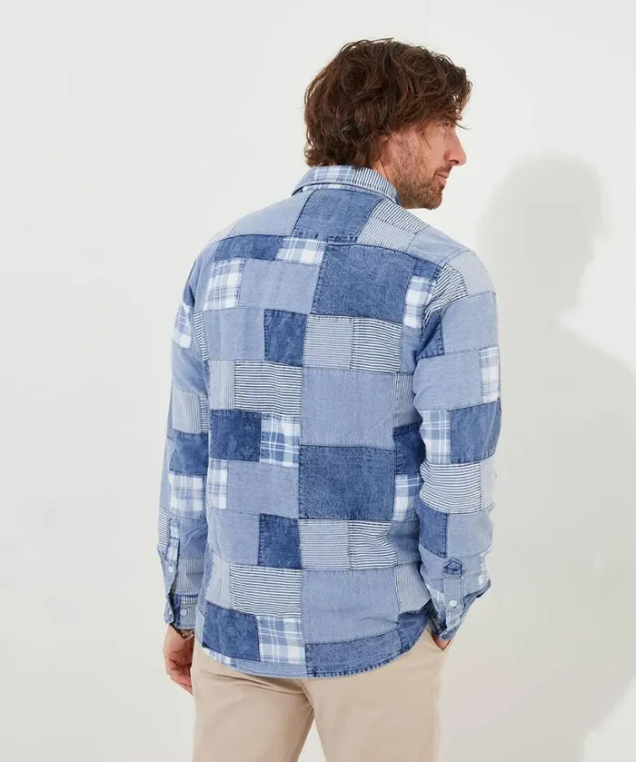 Joe Browns Shirts Men Perfect Patchwork Shirt Blue Joe Browns Shirts Men Perfect Patchwork Shirt Blue