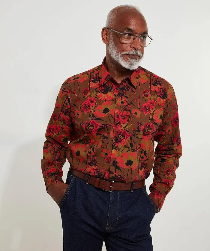 Joe Browns Shirts Men Wild Flower Shirt Toffee Joe Browns Shirts Men Wild Flower Shirt Toffee