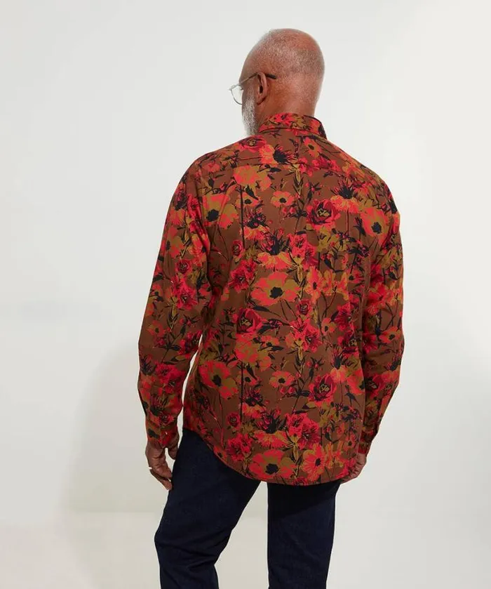 Joe Browns Shirts Men Wild Flower Shirt Toffee Joe Browns Shirts Men Wild Flower Shirt Toffee