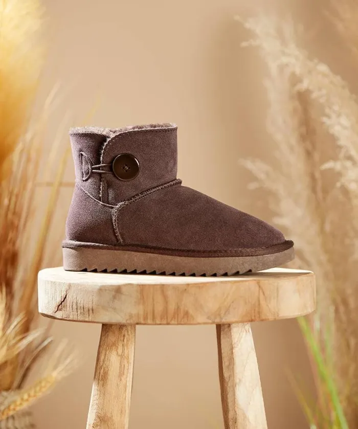 Joe Browns Shoes Sandals and Boots Women Cosy Button Trim Suede Boots Dark Brown Joe Browns Shoes Sandals and Boots Women Cosy Button Trim Suede Boots Dark Brown