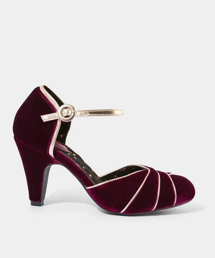 Joe Browns Shoes Sandals and Boots Women Midnight Hour Velvet Deco Shoes Dark Red Joe Browns Shoes Sandals and Boots Women Midnight Hour Velvet Deco Shoes Dark Red